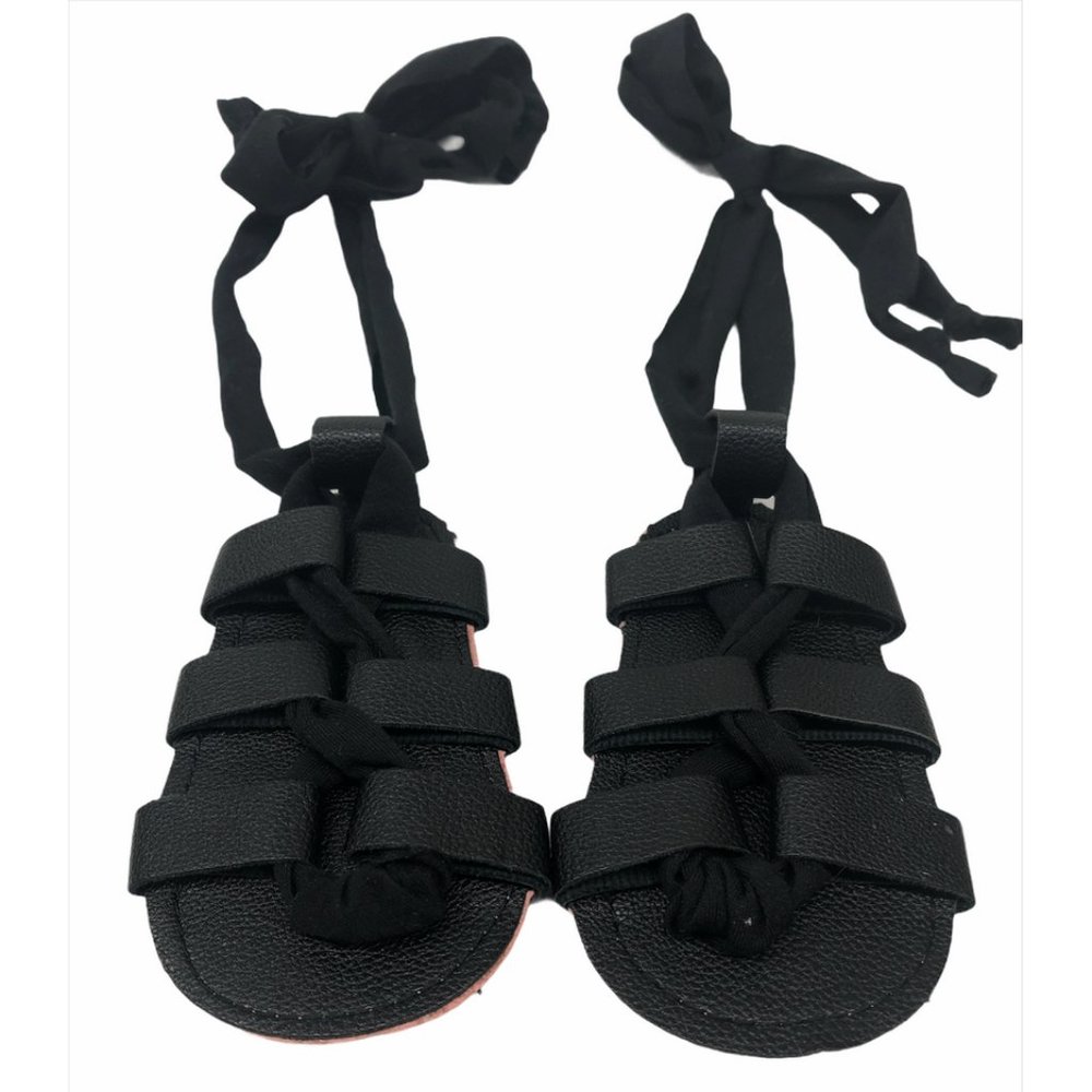 Black Sandals 12-18 Months with Leg Straps